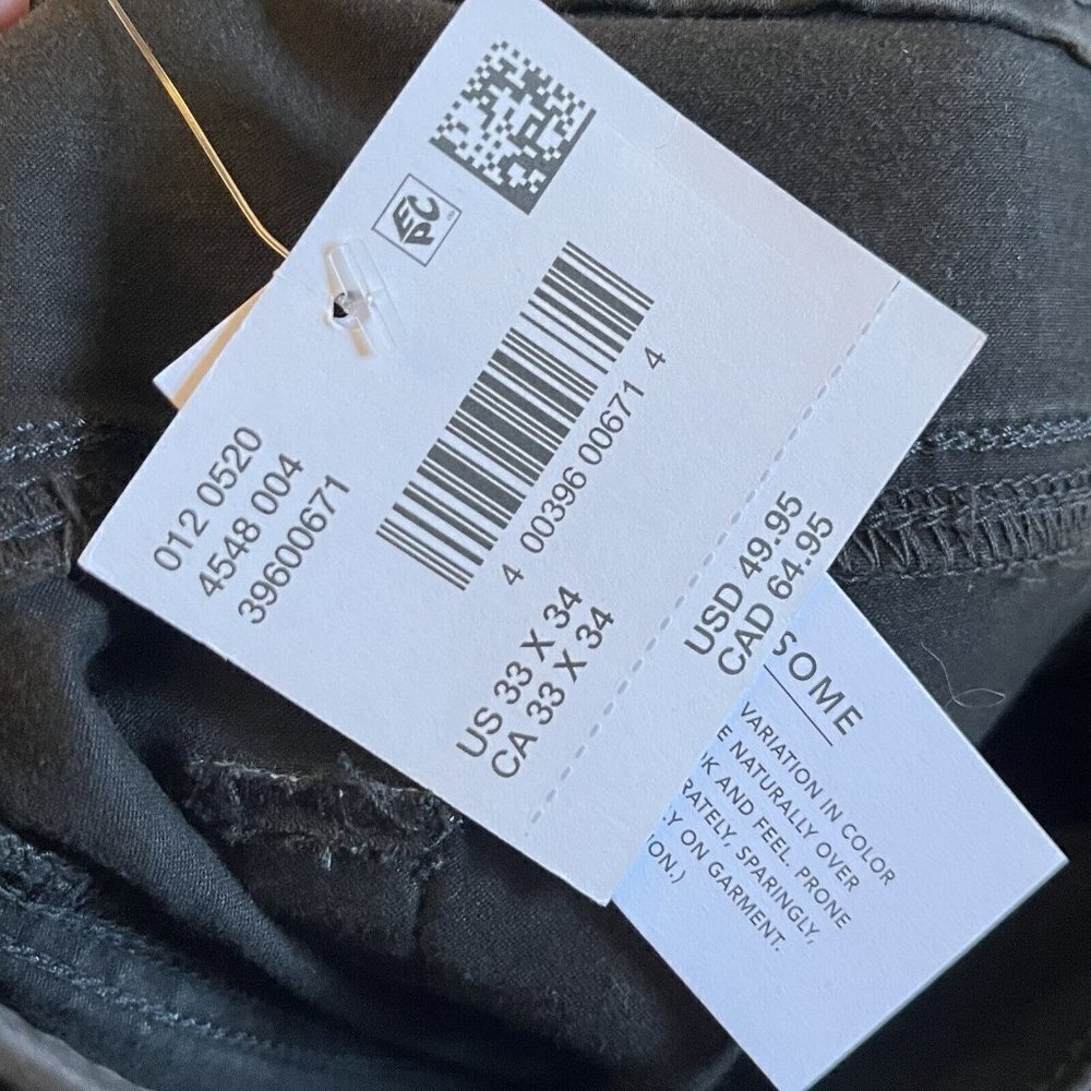 American Eagle Soft Twill Mens Pants Black Sz 33 x 34 NWT $50 - Picture 5 of 7